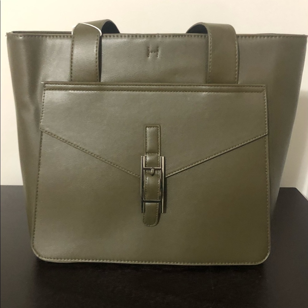 NWT H by Halston Olive Tote